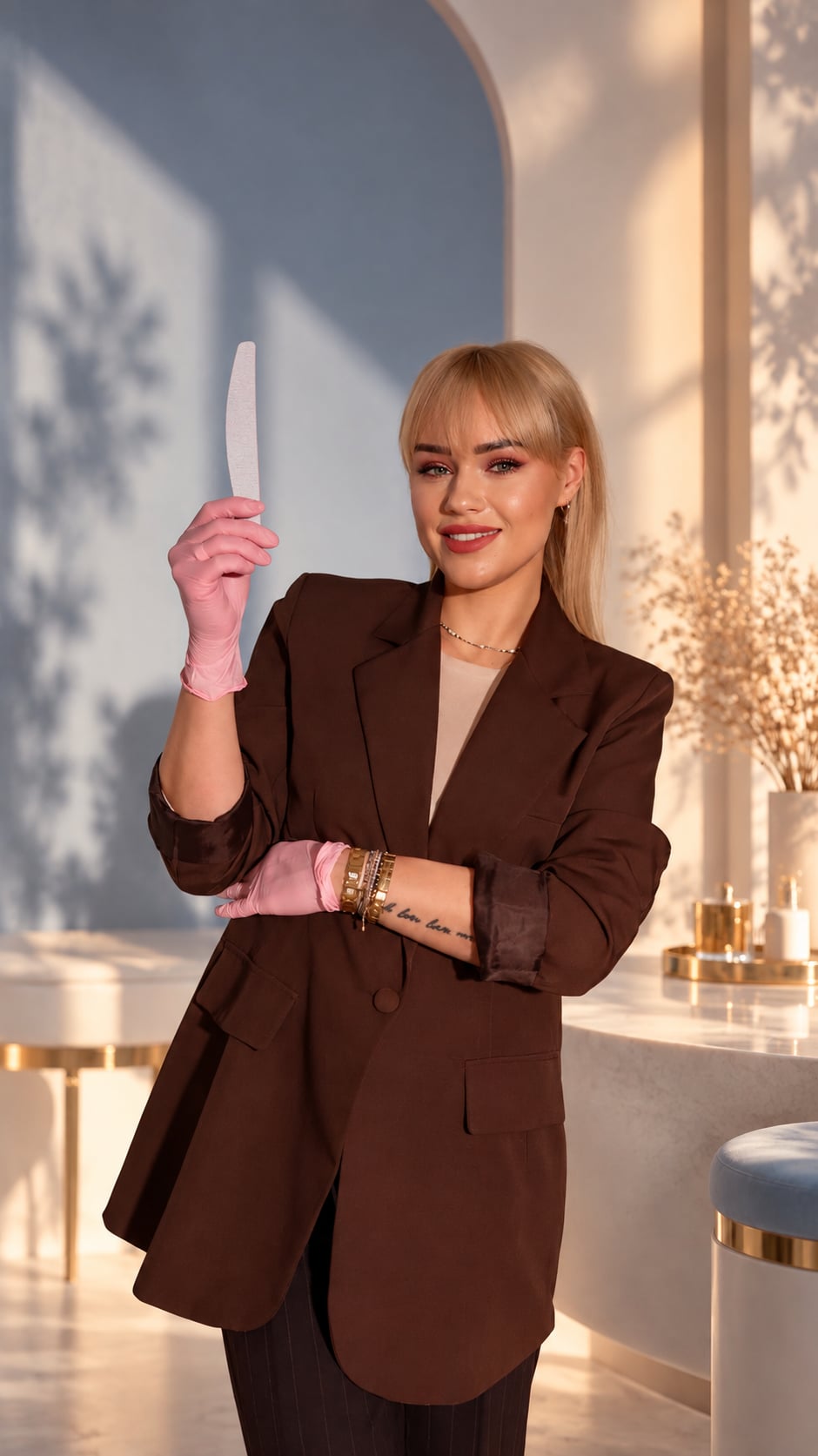 Magdalena Kremer z pilnikiem do paznokci